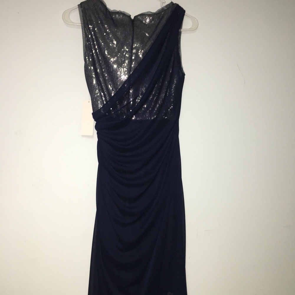NWT Adriana Papell short Navy evening dress